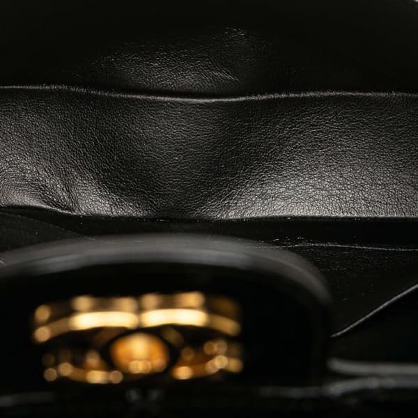 Pre-owned Chanel Medium Classic Patent Double Flap Black