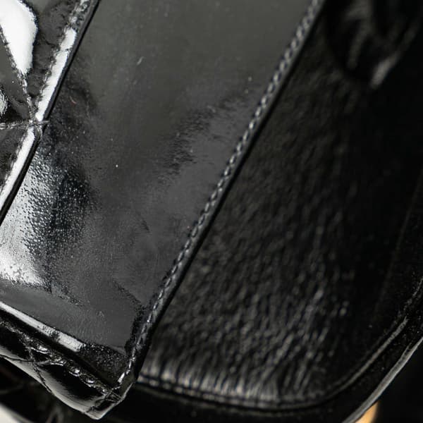 Pre-owned Chanel Medium Classic Patent Double Flap Black