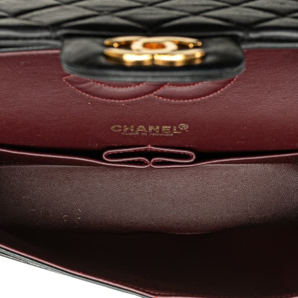 Pre-owned Chanel Medium Classic Lambskin Double Flap Black