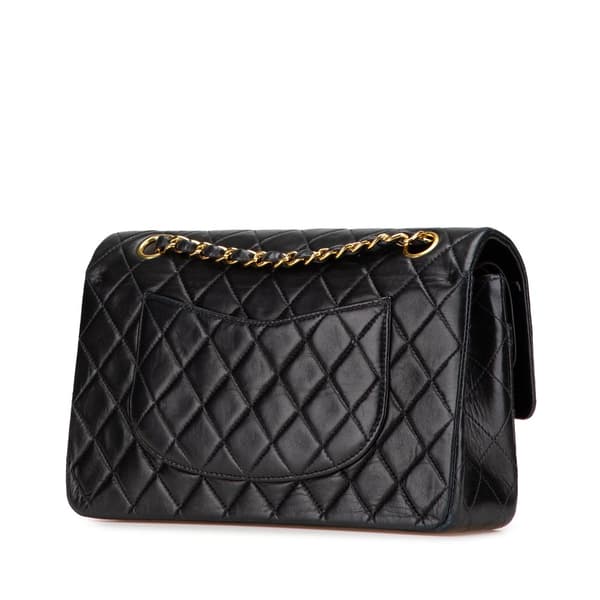 Pre-owned Chanel Medium Classic Lambskin Double Flap Black