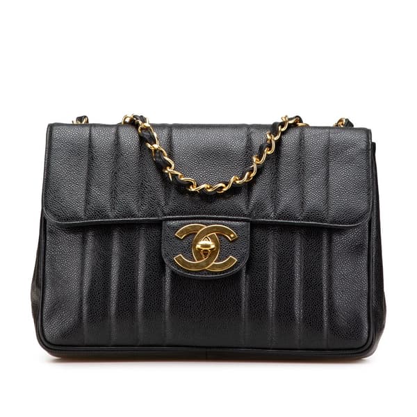 Pre-owned Chanel Jumbo XL Caviar Mademoiselle Flap Black
