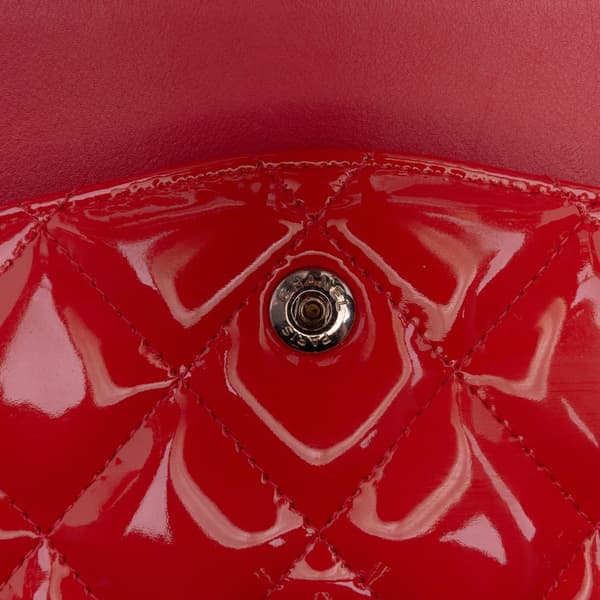 Pre-owned Chanel Jumbo Classic Patent Double Flap Orange