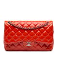 Pikkukuva 1 / 10: Pre-owned Chanel Jumbo Classic Patent Double Flap Orange