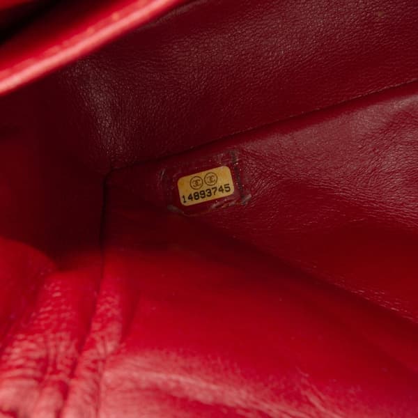 Pre-owned Chanel Classic Caviar East West Single Flap Red