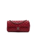 Miniatyrbild 1 av 8: Pre-owned Chanel Classic Caviar East West Single Flap Red