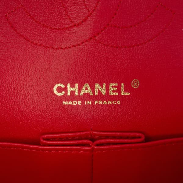Pre-owned Chanel Medium Classic Lambskin Double Flap Red