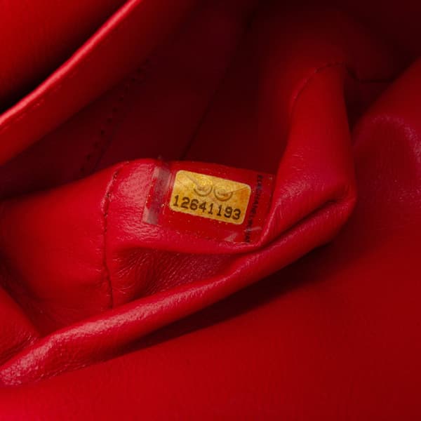 Pre-owned Chanel Medium Classic Lambskin Double Flap Red