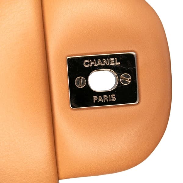 Pre-owned Chanel Jumbo Classic Metallic Patent Double Flap Brown
