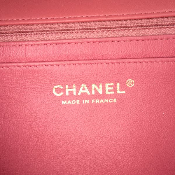 Pre-owned Chanel Medium Classic Lambskin Valentines Heart Charms Single Flap Pink