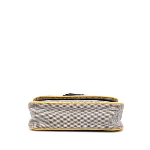 Pre-owned Chanel Canvas CC Camellia No. 5 Shoulder Bag Gray