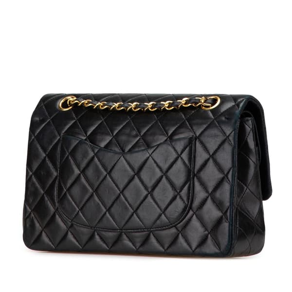 Pre-owned Chanel Medium Classic Lambskin Double Flap Black