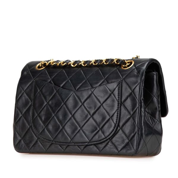Pre-owned Chanel Small Classic Lambskin Double Flap Black