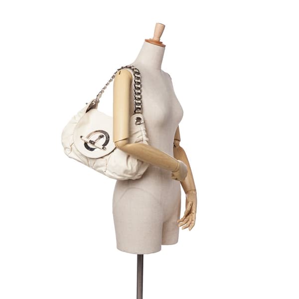 Pre-owned Dior Leather Jazz Club Shoulder Bag White