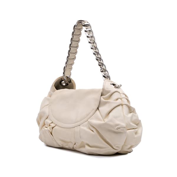 Pre-owned Dior Leather Jazz Club Shoulder Bag White
