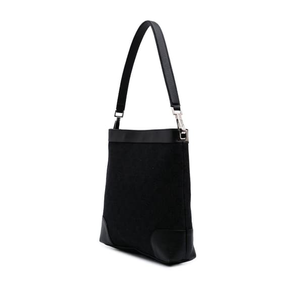 Pre-owned Gucci GG Denim Shoulder Bag Black