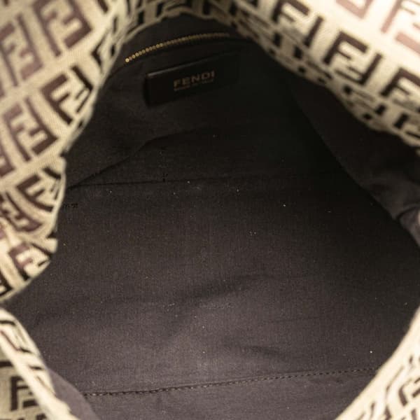 Pre-owned Fendi Zucchino Canvas Mamma Forever Brown