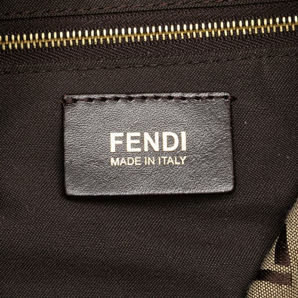 Pre-owned Fendi Zucchino Canvas Mamma Forever Brown