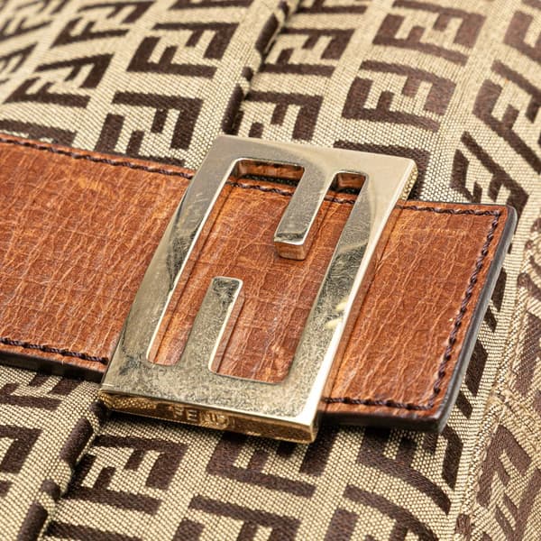 Pre-owned Fendi Zucchino Canvas Mamma Forever Brown