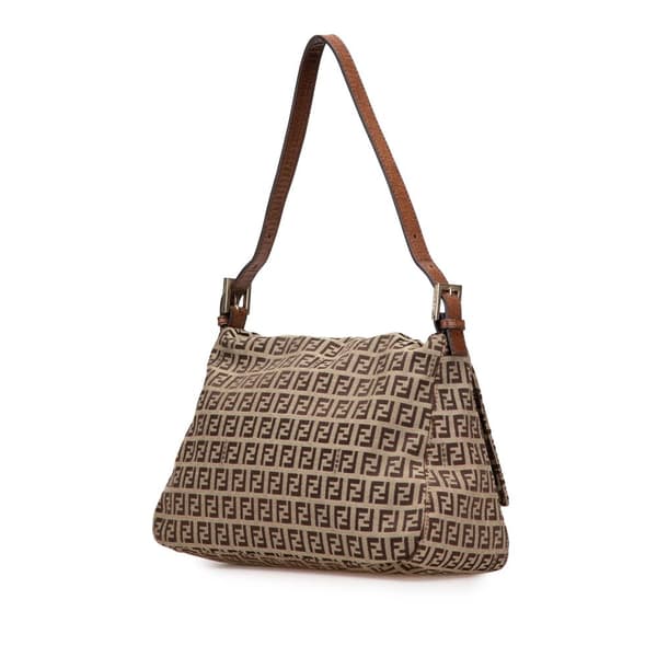 Pre-owned Fendi Zucchino Canvas Mamma Forever Brown