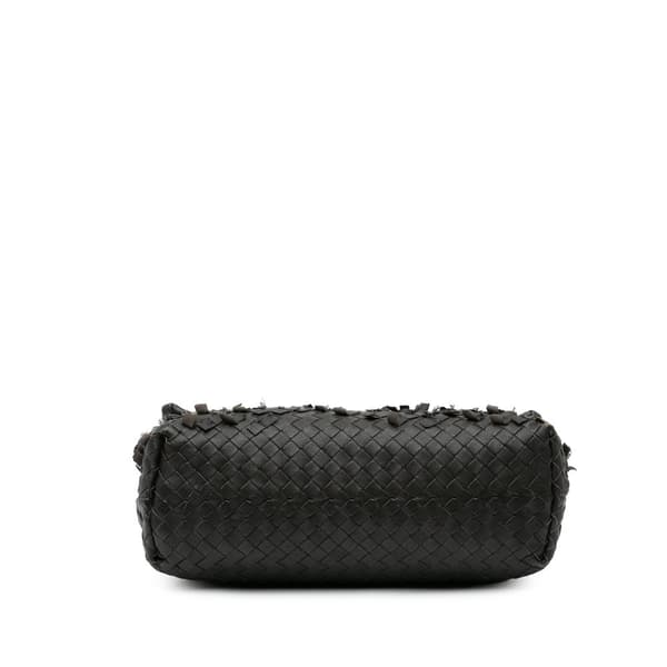 Pre-owned Bottega Veneta Nappa Intrecciato Tobu Olimpia Shoulder Bag Black