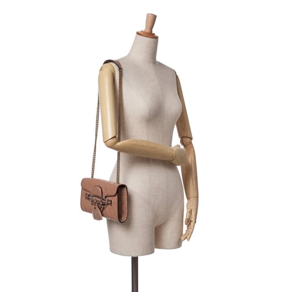 Pre-owned Gucci Small Guccissima Emily Crossbody Pink