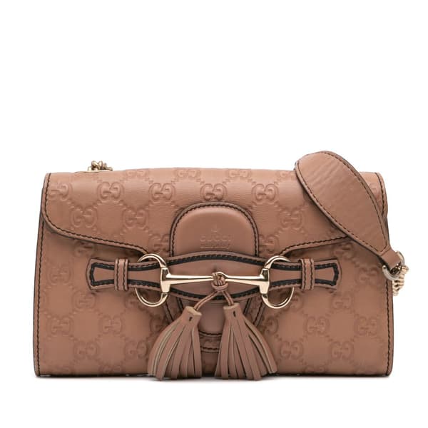 Pre-owned Gucci Small Guccissima Emily Crossbody Pink