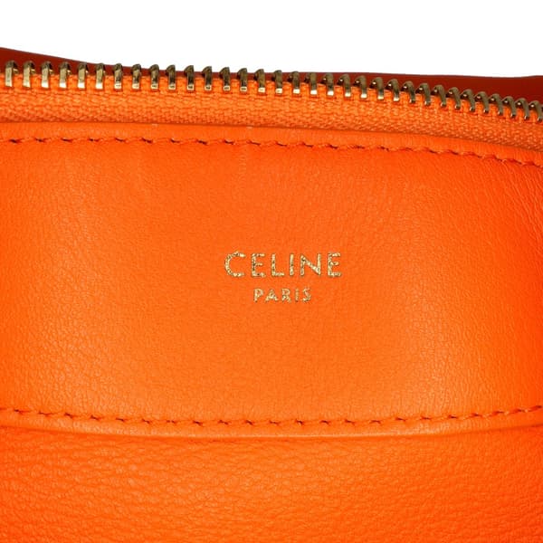 Pre-owned Celine Medium Supple Grained Calfskin Romy Shoulder Bag Orange