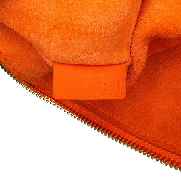 Pre-owned Celine Medium Supple Grained Calfskin Romy Shoulder Bag Orange