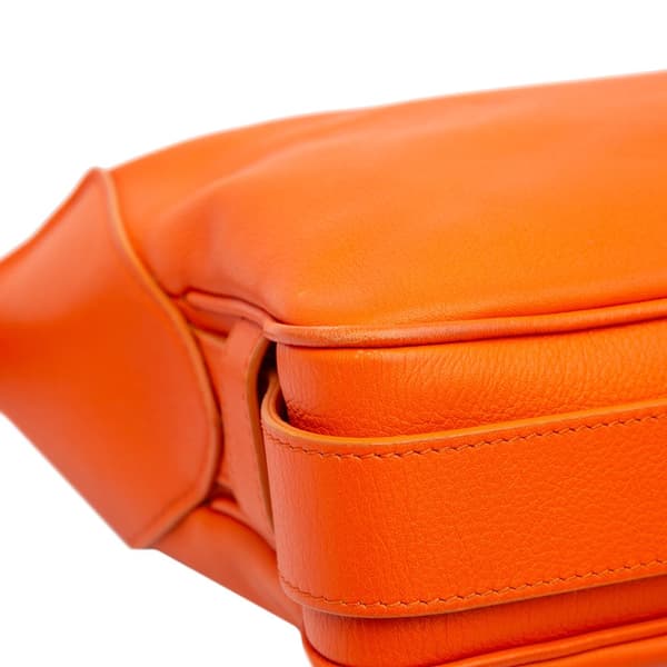 Pre-owned Celine Medium Supple Grained Calfskin Romy Shoulder Bag Orange