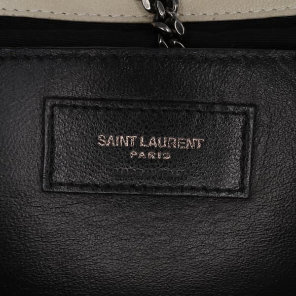 Pre-owned Saint Laurent Small Chevron Lambskin Monogram Nolita Shoulder Bag Brown