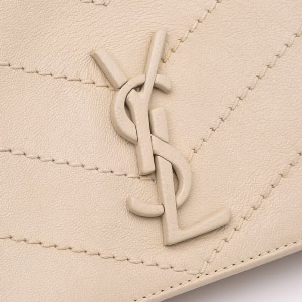 Pre-owned Saint Laurent Small Chevron Lambskin Monogram Nolita Shoulder Bag Brown