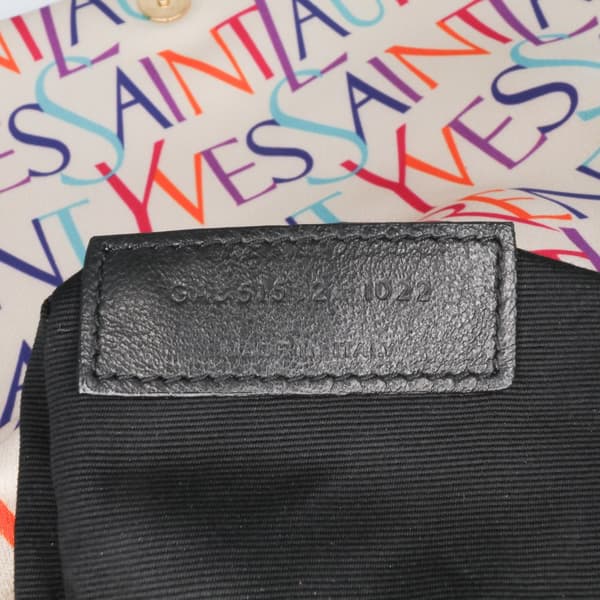 Pre-owned Saint Laurent Medium Silk Carre Rive Gauche Print Patchwork Jamie Shoulder Bag White