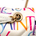 Miniatyrbild 7 av 10: Pre-owned Saint Laurent Medium Silk Carre Rive Gauche Print Patchwork Jamie Shoulder Bag White