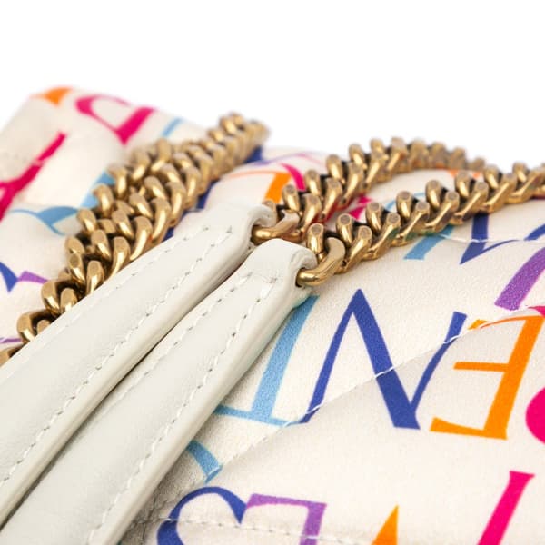 Pre-owned Saint Laurent Medium Silk Carre Rive Gauche Print Patchwork Jamie Shoulder Bag White