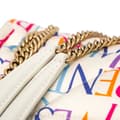 Miniatyrbild 8 av 10: Pre-owned Saint Laurent Medium Silk Carre Rive Gauche Print Patchwork Jamie Shoulder Bag White