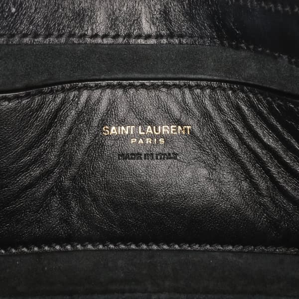 Pre-owned Saint Laurent Mini Calfskin Le 5 a 7 Bag Black
