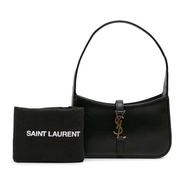 Pre-owned Saint Laurent Mini Calfskin Le 5 a 7 Bag Black