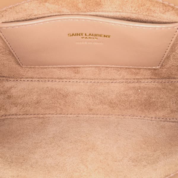 Pre-owned Saint Laurent Mini Calfskin Le 5 a 7 Shoulder Bag Brown