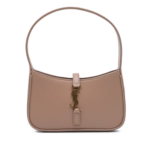 Pre-owned Saint Laurent Mini Calfskin Le 5 a 7 Shoulder Bag Brown