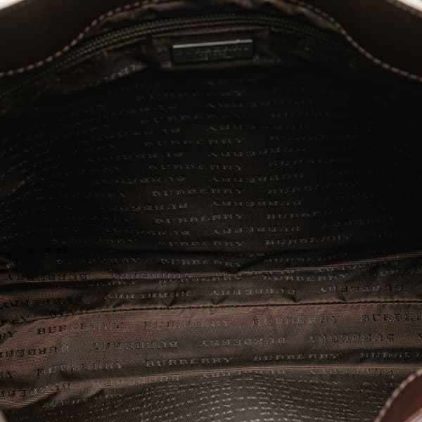 Pre-owned Burberry House Check Canvas Shoulder Bag Brown