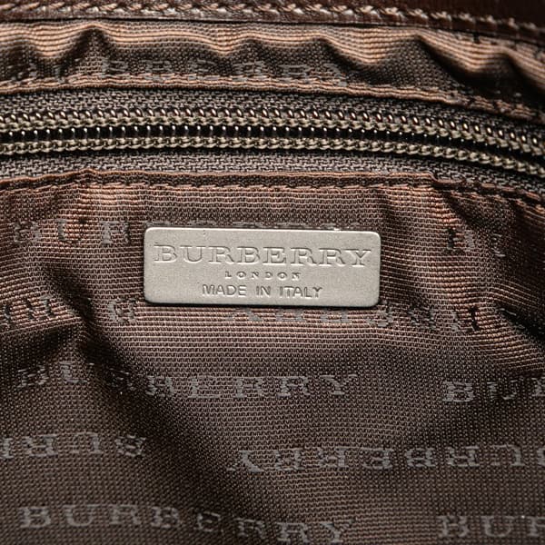 Pre-owned Burberry House Check Canvas Shoulder Bag Brown