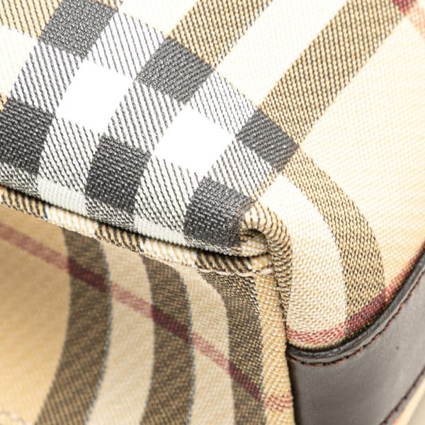 Pre-owned Burberry House Check Canvas Shoulder Bag Brown