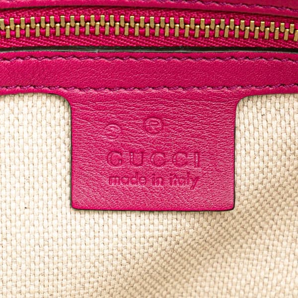 Pre-owned Gucci Patent Soho Chain Zip Shoulder Bag Pink