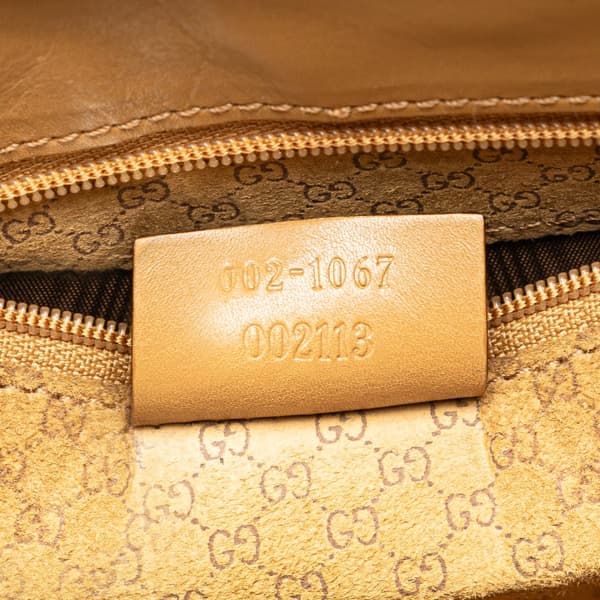 Pre-owned Gucci Calfskin Jackie Bardot Shoulder Bag Brown