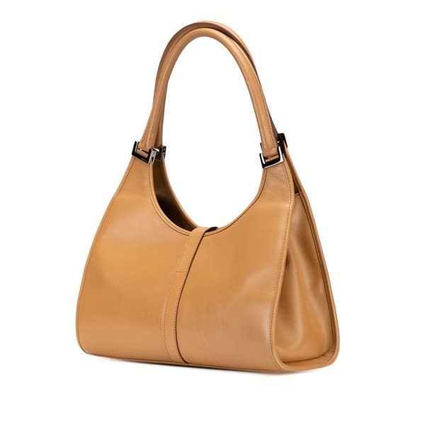 Pre-owned Gucci Calfskin Jackie Bardot Shoulder Bag Brown