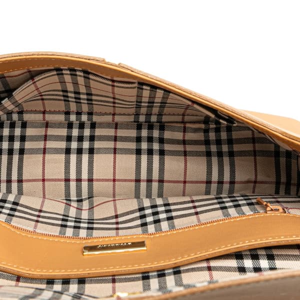 Pre-owned Burberry Leather Flap Shoulder Bag Brown