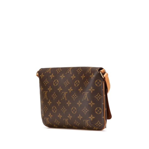 Pre-owned Louis Vuitton Monogram Musette Tango Short Strap Brown