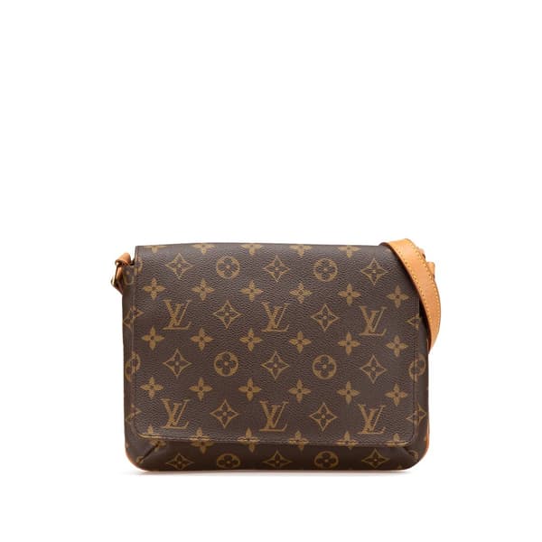 Pre-owned Louis Vuitton Monogram Musette Tango Short Strap Brown