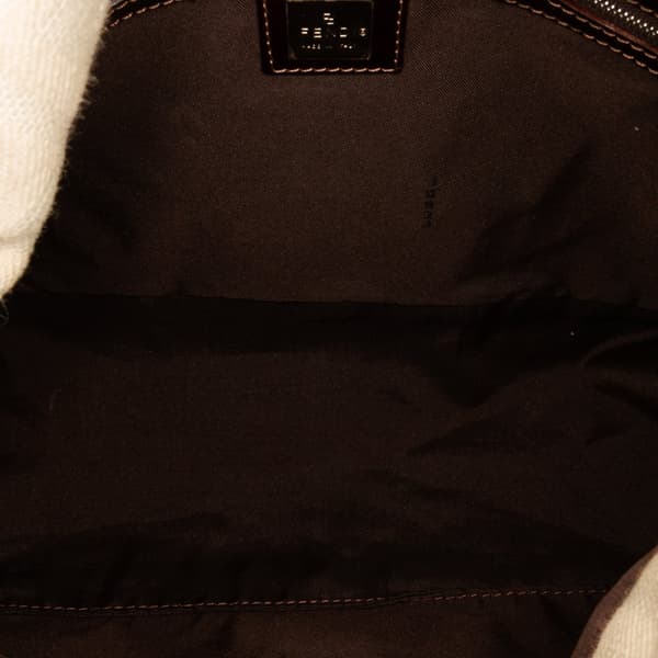Pre-owned Fendi Zucca Canvas Mamma Forever Brown
