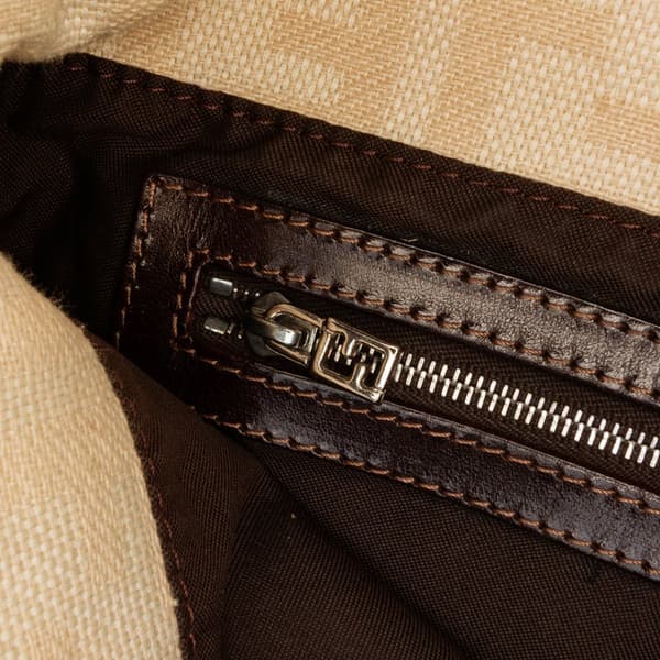 Pre-owned Fendi Zucca Canvas Mamma Forever Brown